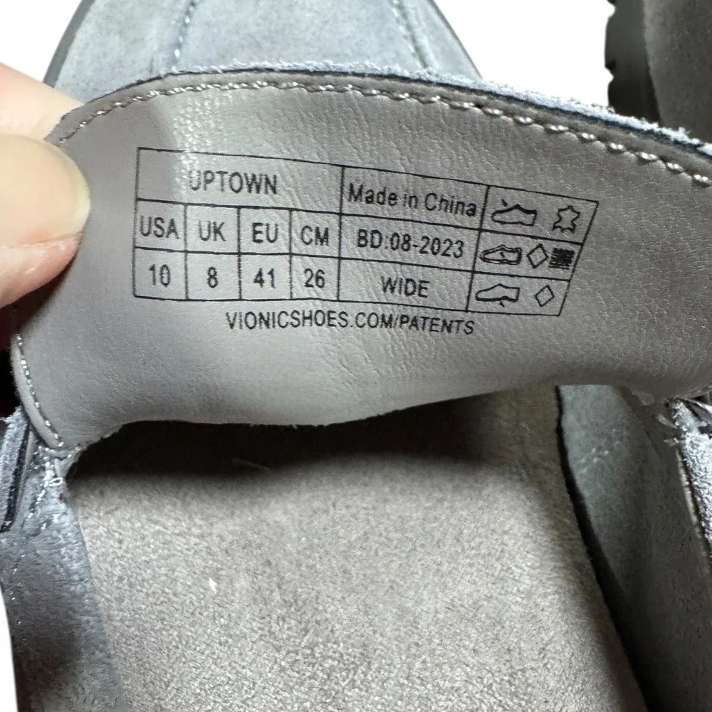Vionic Gray Suede Loafers Slip On‎ Comfort Shoes Women's 10 Excellent Cond